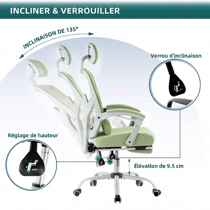 Fauteuil Ergonomique Mesh Pivotant Soutien Lombaire