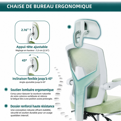 Fauteuil Ergonomique Mesh Pivotant Soutien Lombaire